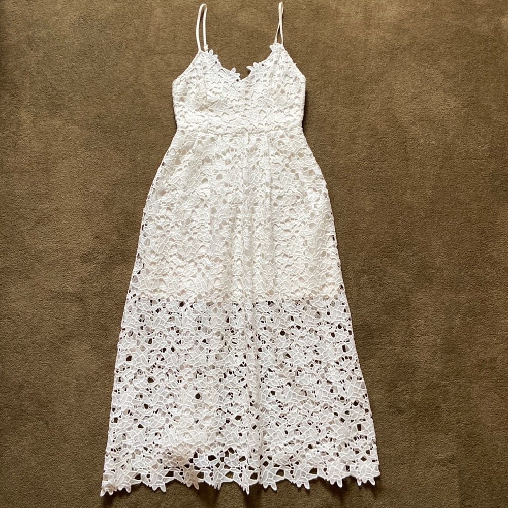 ASTR A Line Lace Midi Dress